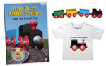 Busy Little Engine&trade; wooden train engine and cars