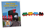 Busy Little Engine&trade; DVD and wooden train engine and cars